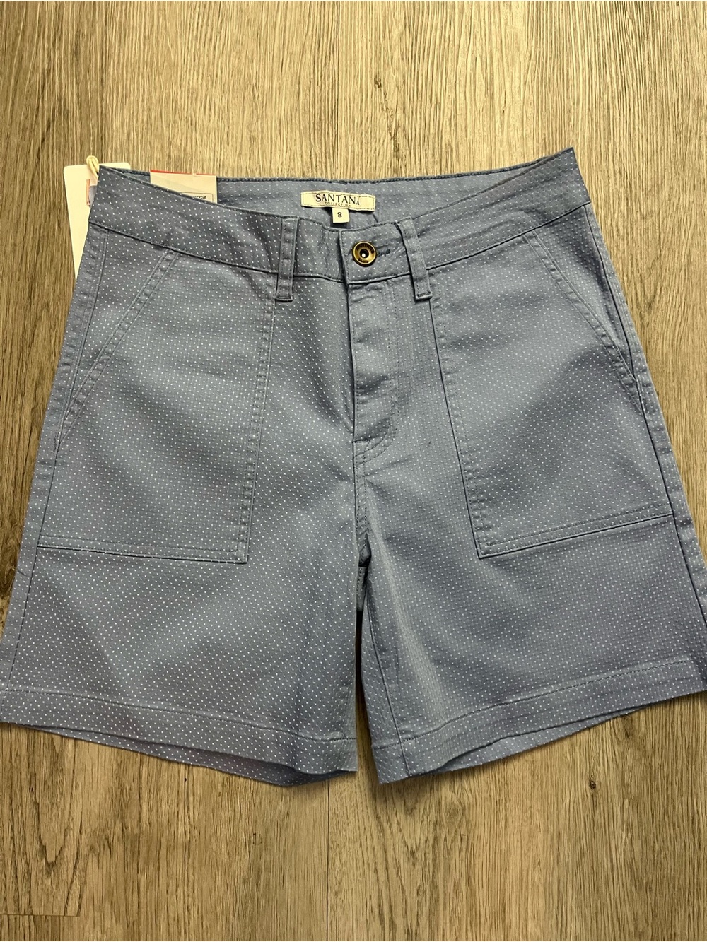 🔥366–NWT Women's Light Blue Polka Dot Bermuda Shorts